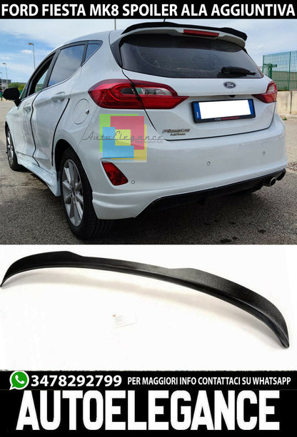 FORD FIESTA MK8 2017+ SPOILER POSTERIORE TETTO AGGIUNTIVA ALA NERO LUCIDO 0039