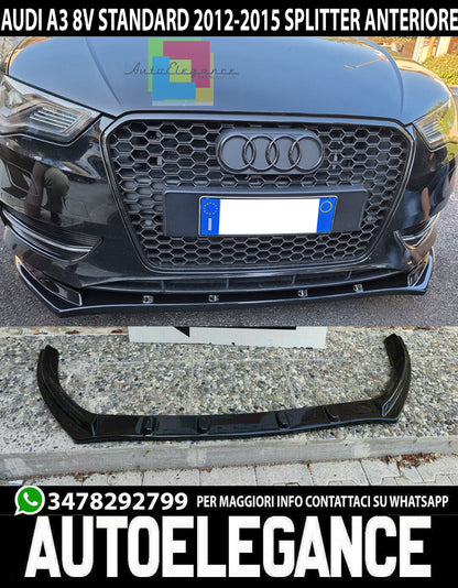 FRONT BUMPER SPLITTER FOR AUDI A3 8V STANDARD 2012-2015 ABS SPOILER