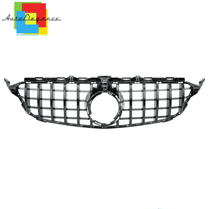 GRILLE MERCEDES C CLASS W205 S205 2019+ GT LOOK GLOSS BLACK PROXIMITY SENSOR NEWS