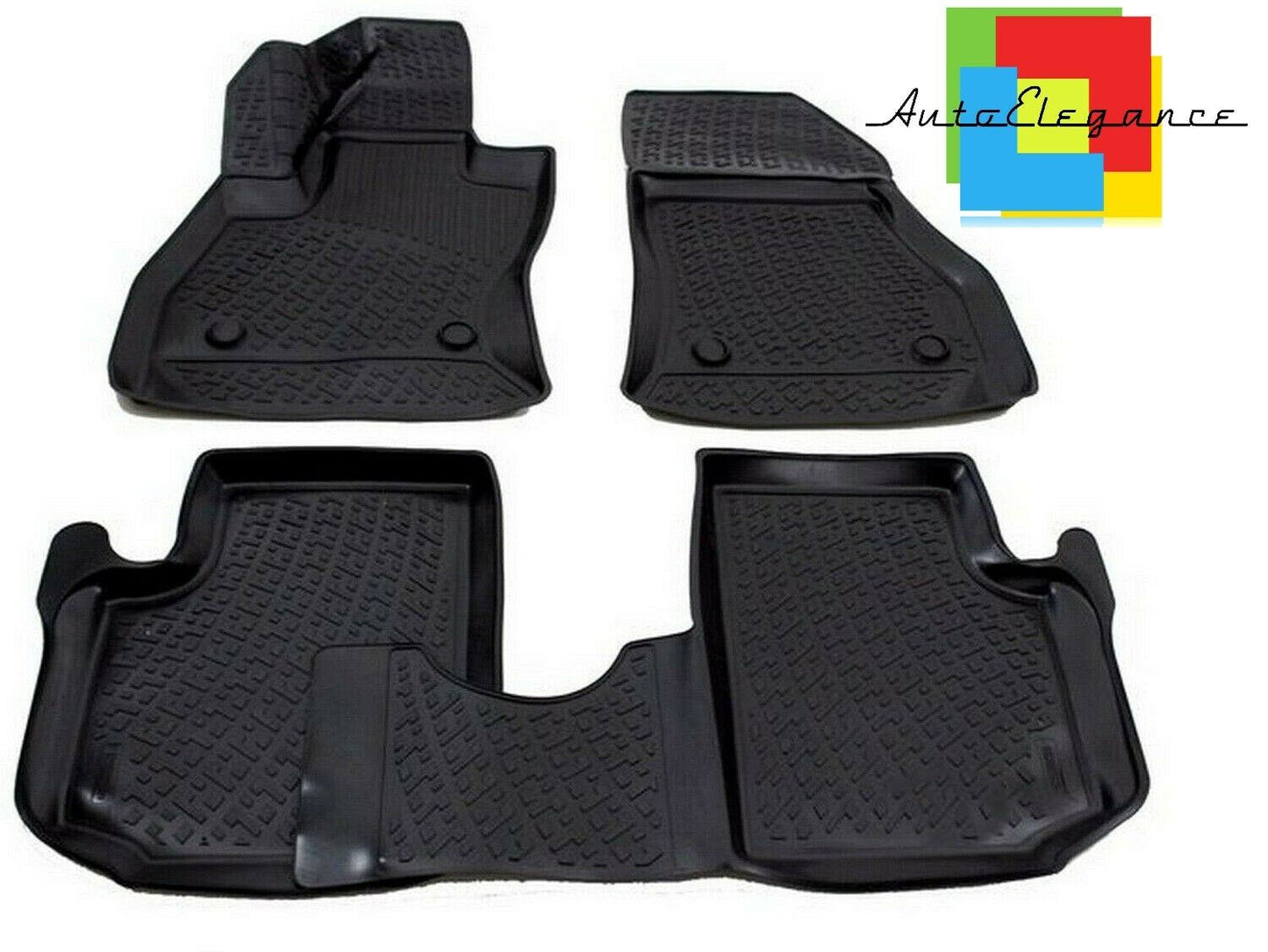 SET OF CUSTOM RUBBER CAR INTERIOR MATS FOR FIAT 500L TREKKING 2013+ -AT-