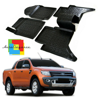SET OF CUSTOM RUBBER CAR INTERIOR MATS FORD RANGER T6 - T7 0032