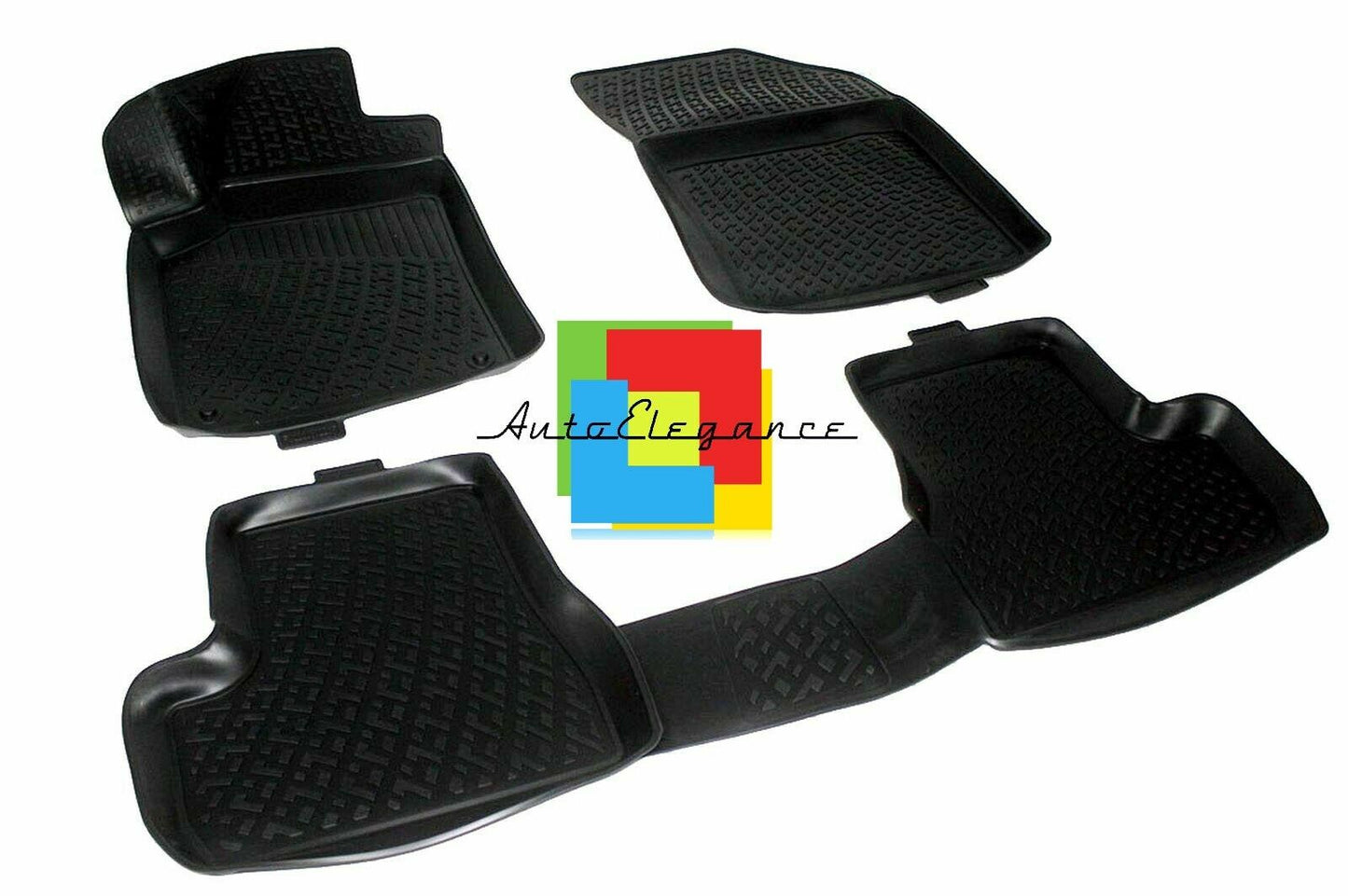 SET OF CUSTOM RUBBER CAR INTERIOR MATS FOR CITROEN C3 II 2009-2013 -AT-