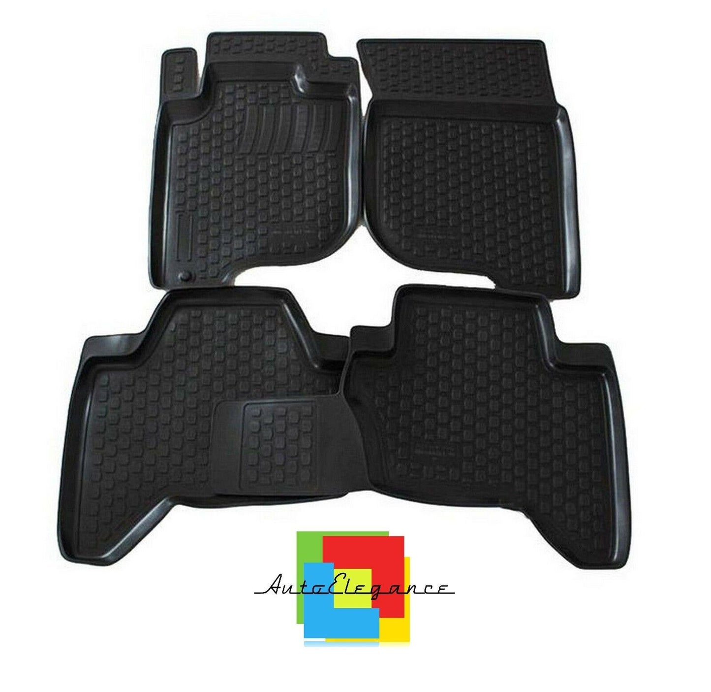 SET OF CUSTOM RUBBER CAR INTERIOR MATS MITSUBISHI L200 2006-2015 -AT-