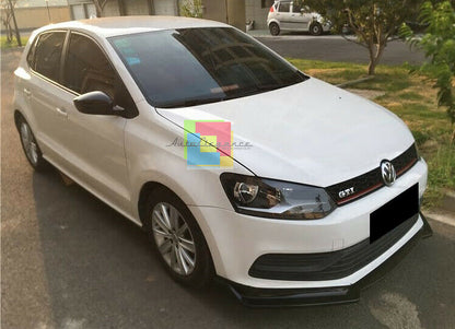 VW POLO 6R 6C LAMA SOTTO PARAURTI ANTERIORE IN ABS LOOK SPORTIVO NERO SPLITTER