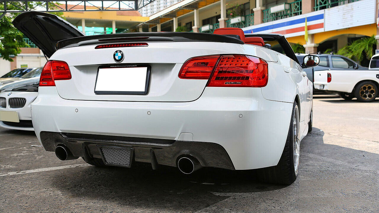 SPOILER POSTERIORE COFANO BMW SERIE 3 E92 E93 COUPE CABRIO M SPORT NERO LUCIDO