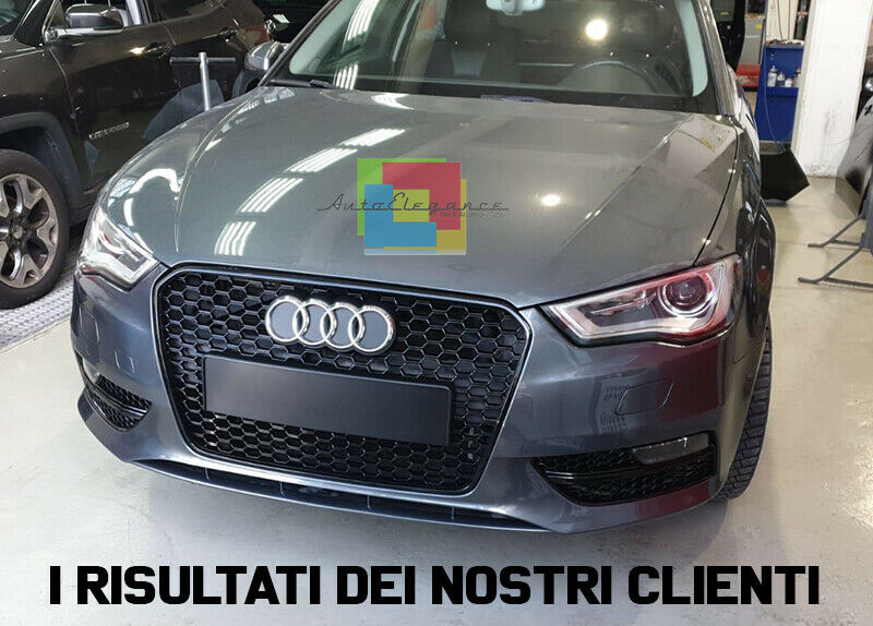 GRIGLIA ANTERIORE NERA NO LOGO PER AUDI A3 8V 2012-2015 CALANDRA RS3 NIDO D'APE
