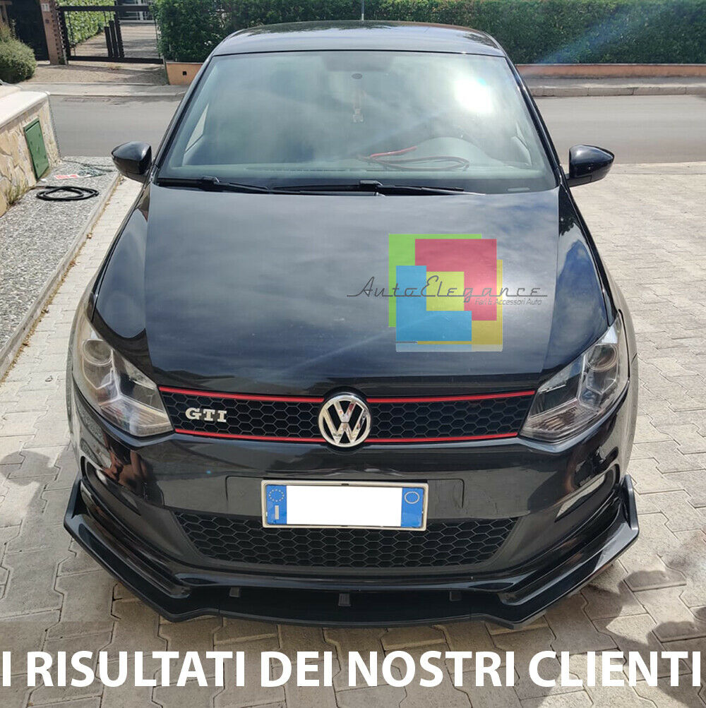 0213 VW POLO 6R 6C SPLITTER PARAURTI ANTERIORE NERO LUCIDO LOOK RS AUTOELEGANCERICAMBI