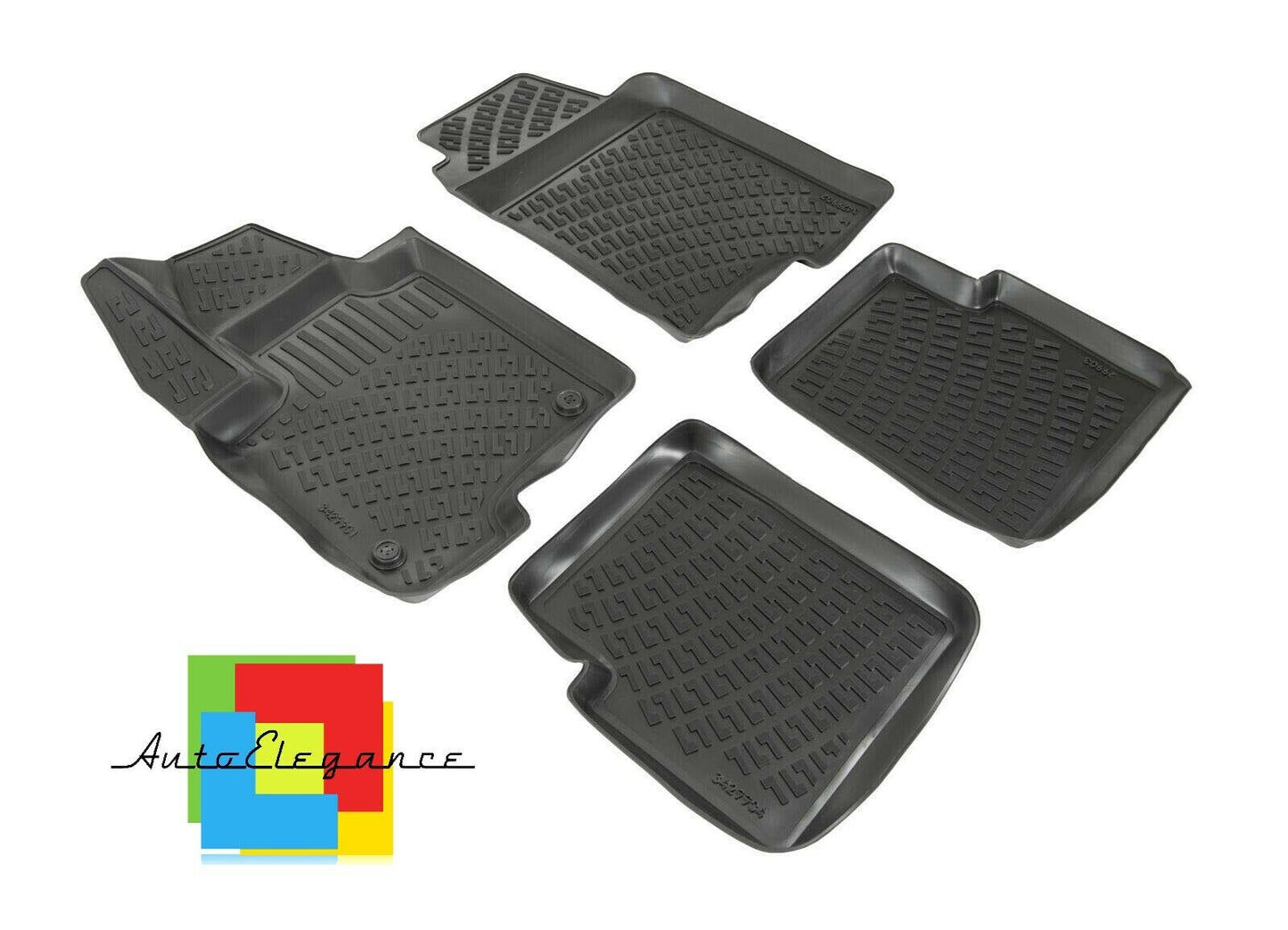 SET OF CUSTOM RUBBER CAR INTERIOR MATS FOR FIAT PANDA III 2012+ -AT-