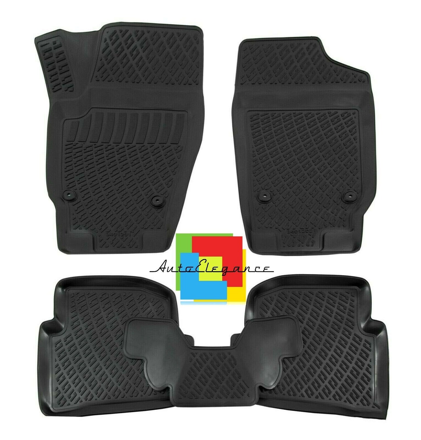 SET OF CUSTOM RUBBER CAR INTERIOR MATS VW POLO 2002-2009 -AT-