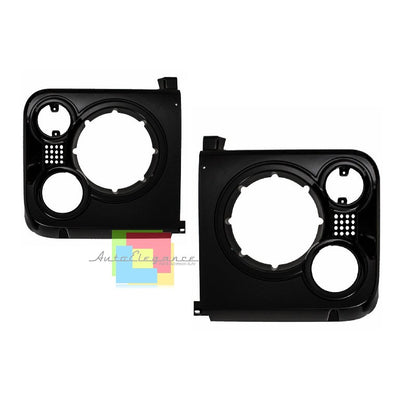 LAND ROVER DISCOVERY 1990-2016 GRIGLIA ANTERIORE + COPRI FARI NERO LUCIDO