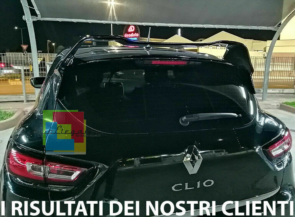 0069 RENAULT CLIO 4 IV SPOILER POSTERIORE TETTO LOOK SPORTIVO RS NERO LUCIDO AUTOELEGANCERICAMBI