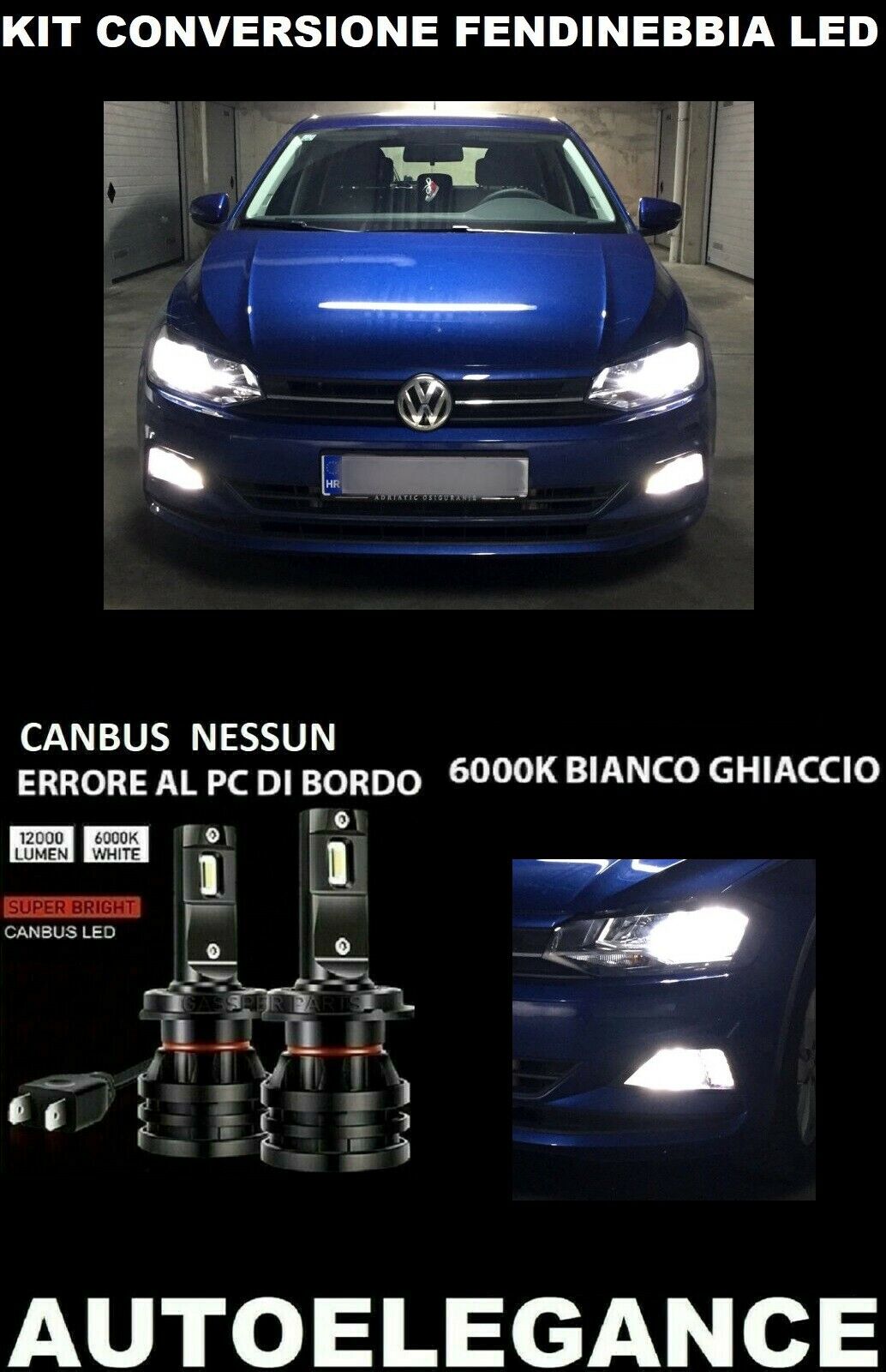 VW POLO AW LED FOG LIGHTS 10.000LM CAMBUS 0032