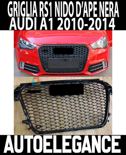 GRIGLIA ANTERIORE AUDI A1 2010-2014 CALANDRA NIDO D&apos;APE RS1 TOTAL BLACK