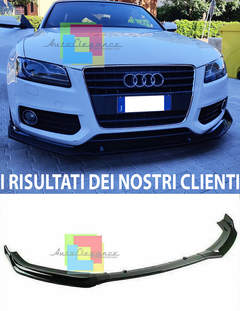 AUDI A5 COUPE SPORTBACK 2007-2012 SPOILER SOTTO PARAURTI ANTERIORE NERO LUCIDO SPLITTER .- AUTOELEGANCERICAMBI