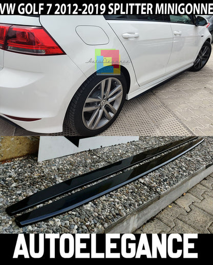 VW GOLF 7 VII 2012-2019 FLAPS UNDER SKIRT ABS / PLASTIC GLOSS BLACK