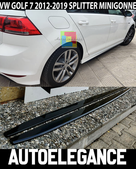 VW GOLF 7 VII 2012-2019 FLAPS UNDER SKIRT ABS / PLASTIC GLOSS BLACK