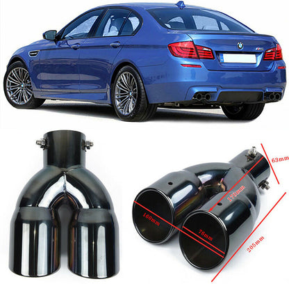 BMW SERIE 5 F10 F11 LOOK M5 TERMINALI NERO LUCIDO INOX AUTOELEGANCERICAMBI