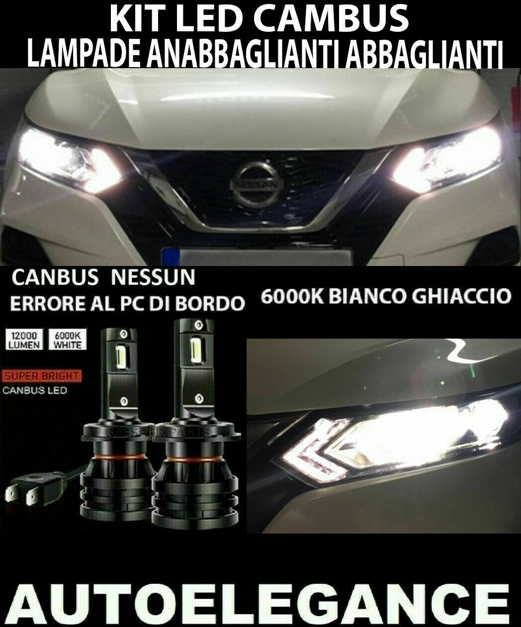 NISSAN QASHQAI II J11 RESTYLING LOW BEAM HIGH BEAM LED 16.000LM 0032