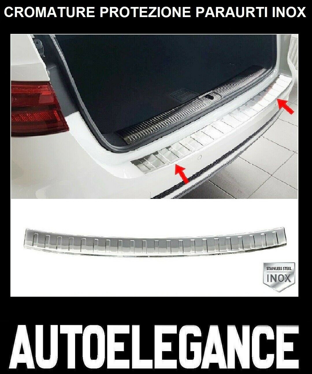 CROMATURA PROTEZIONE PARAURTI POSTERIORE AUDI A4 B9 AVANT INOX ADESIVO 0032 AUTOELEGANCERICAMBI
