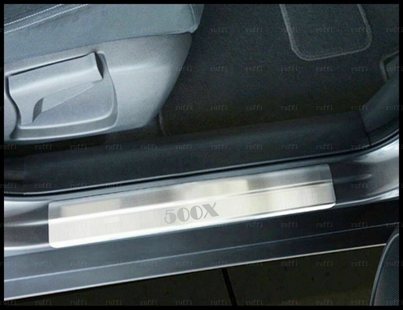 CROMATURA BATTITACCO PORTE FIAT 500X 2014+ ACCIAIO INOX ADESIVO 0032 AUTOELEGANCERICAMBI