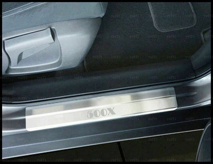 CROMATURA BATTITACCO PORTE FIAT 500X 2014+ ACCIAIO INOX ADESIVO 0032 AUTOELEGANCERICAMBI