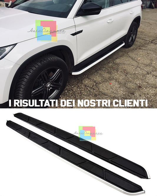 PEDANE LATERALI PER SKODA KODIAQ 2016 IN POI SOTTOPORTA ANTISCIVOLO