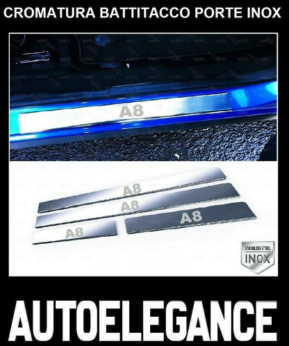 CROMATURA BATTITACCO PORTE AUDI A8 4E 2002-2010 ACCIAIO INOX ADESIVO 0032 AUTOELEGANCERICAMBI