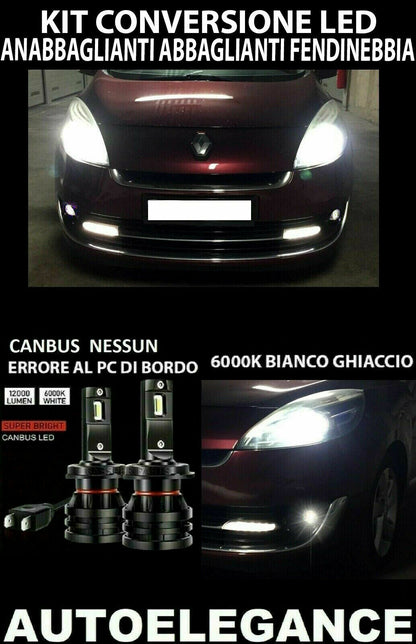 RENAULT SCENIC III LOW BEAM HIGH BEAM FOG LIGHTS LED CAMBUS - AT 0032