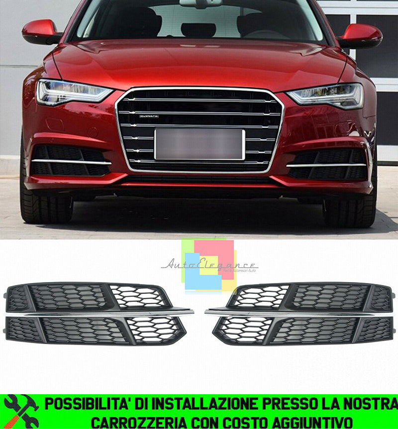AUDI A6 4G C7 2015-2019 SLINE GRIGLIE FENDINEBBIA NIDO D'APE PROFILO SATINATO AUTOELEGANCERICAMBI