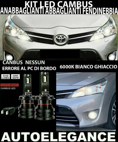 TOYOTA VERSO 2012+ KIT LOW BEAM HIGH BEAM FOG LIGHTS LED 16.000LM 0032