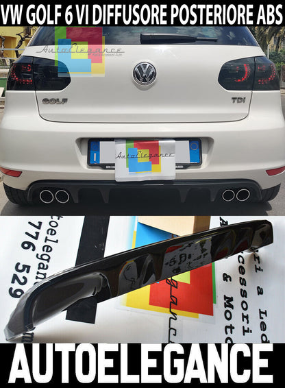 REAR BUMPER DIFFUSER VW GOLF 6 VI 2008-2012 IN ABS TUNING DOUBLE