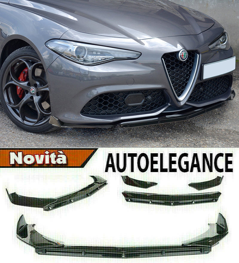 ALFA GIULIA SPLITTER SOTTO PARAURTI ANTERIORE NERO LUCIDO LOOK RS AUTOELEGANCERICAMBI