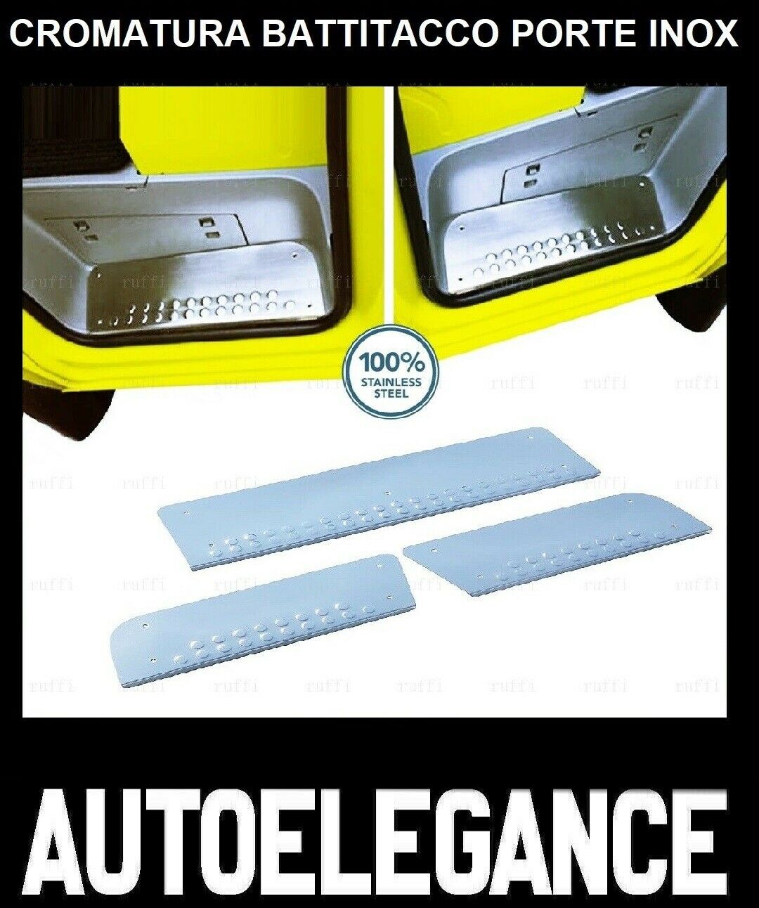 CROMATURA BATTITACCO 3 PORTE MERCEDES SPRINTER W906 2006-2018 INOX ADESIVO 0032 AUTOELEGANCERICAMBI