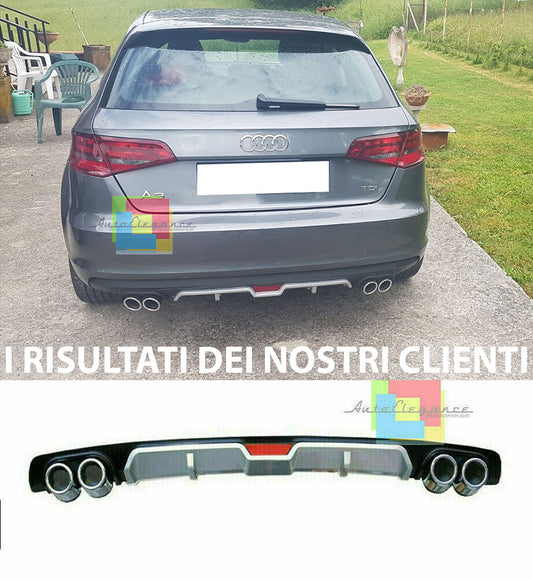 AUDI A3 8V G-TRON SOTTO PARAURTI POSTERIORE DIFFUSORE QUATTRO TERMINALI ABS AUTOELEGANCERICAMBI