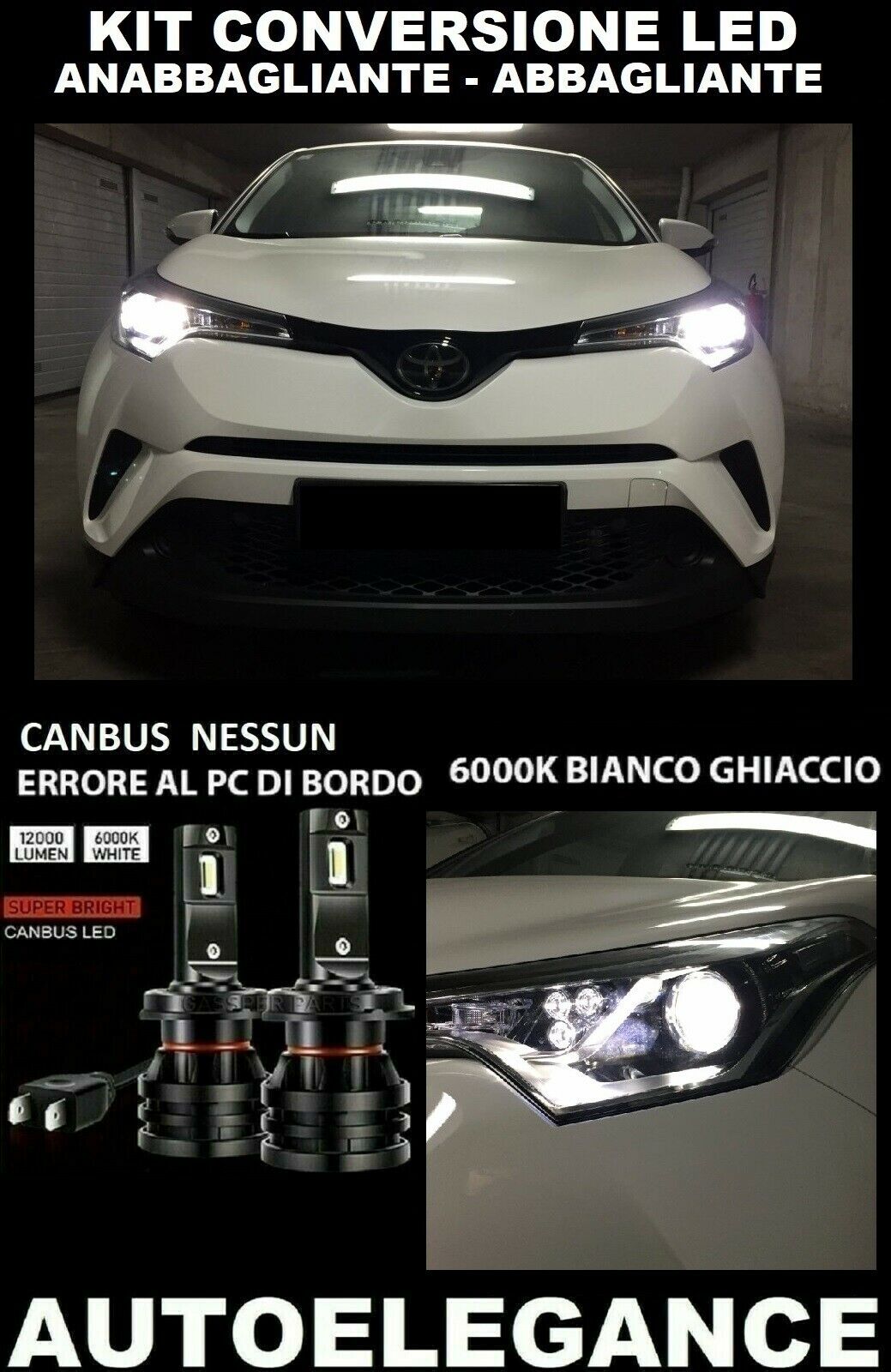 TOYOTA C-HR LOW BEAM HIGH BEAM LAMPS HIR2 LED 16.000LM CAMBUS 0032