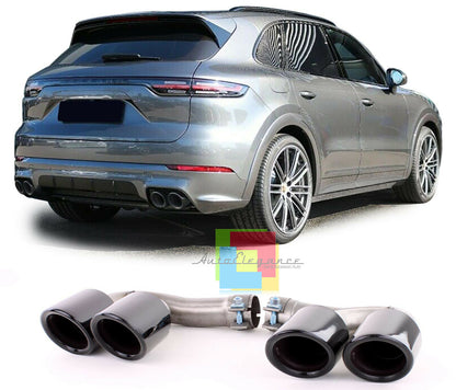PORSCHE CAYENNE 9YA 2018+ BLACK STAINLESS STEEL EXHAUST PIPE