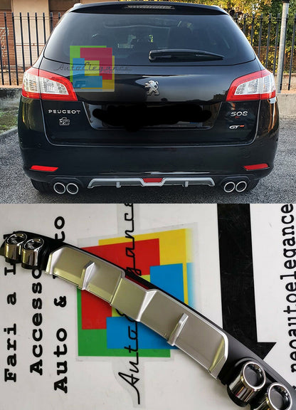 PEUGEOT 508 SW SOTTO PARAURTI POSTERIORE DIFFUSORE QUATTRO TERMINALI