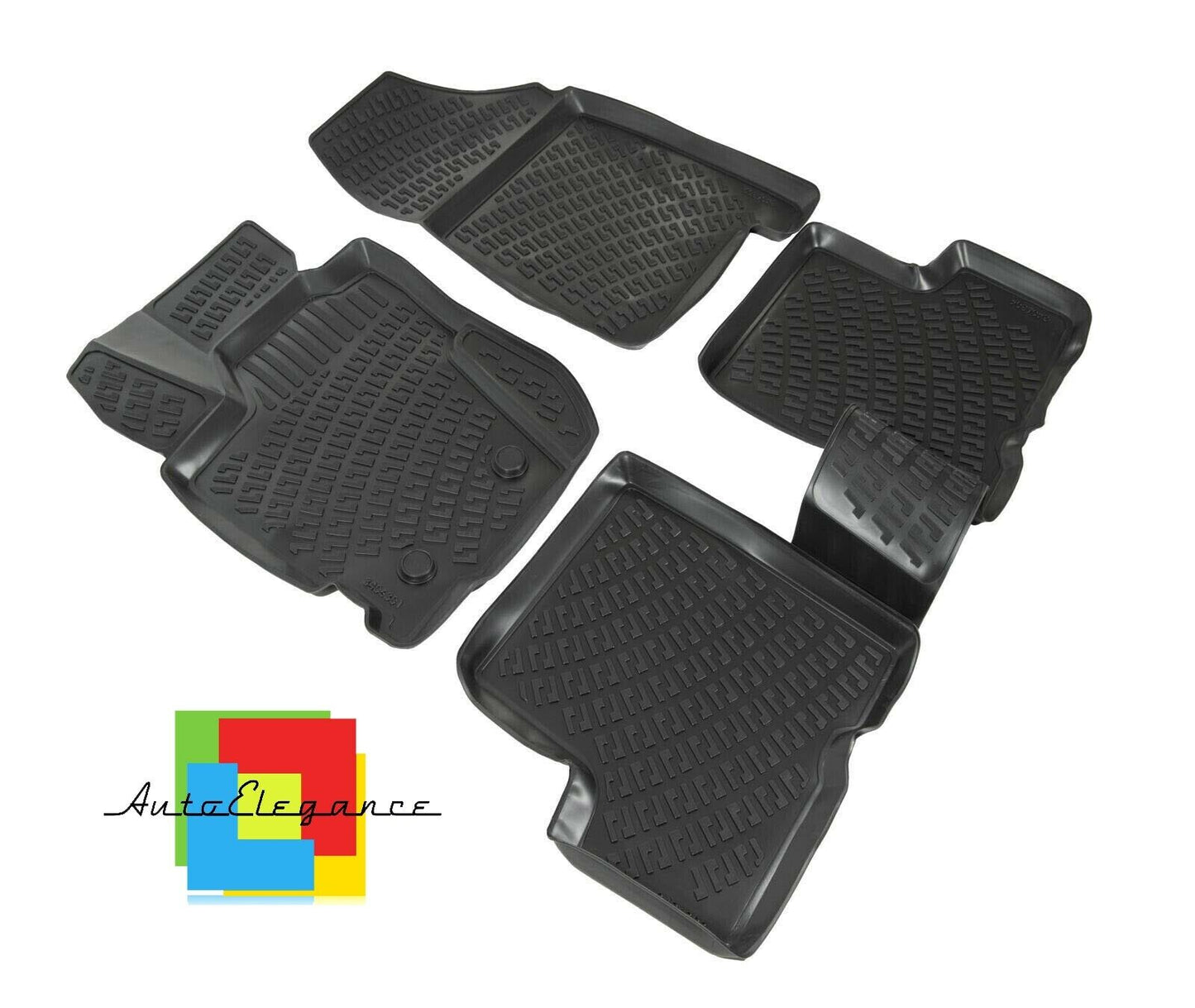 SET OF CUSTOM RUBBER CAR INTERIOR MATS FOR DACIA DUSTER 2 4x4 2018+ -AT-