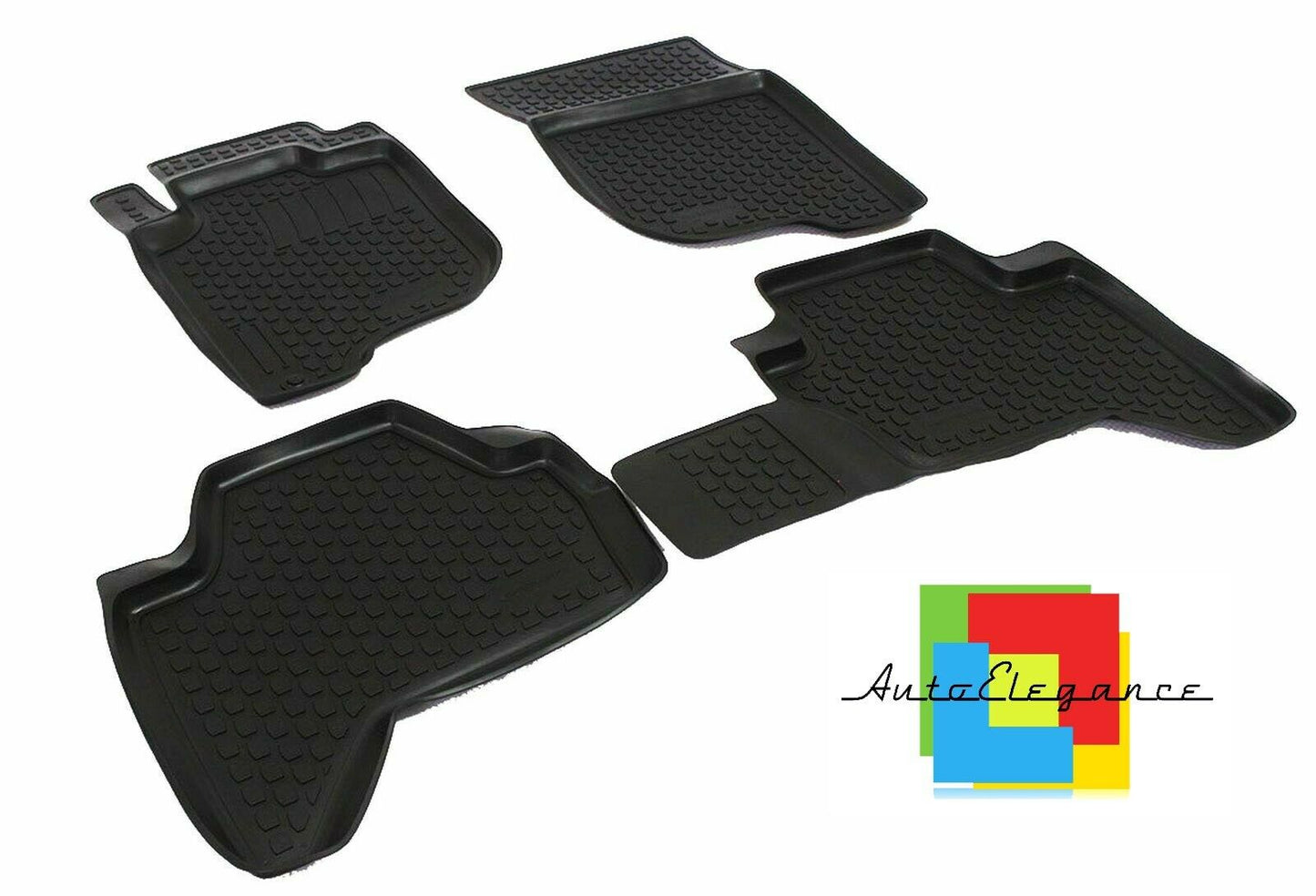 SET OF CUSTOM RUBBER CAR INTERIOR MATS MITSUBISHI L200 2006-2015 -AT-