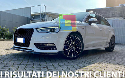 GRIGLIA ANTERIORE NERA NO LOGO PER AUDI A3 8V 2012-2015 CALANDRA RS3 NIDO D'APE