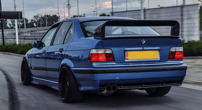 REAR TUNING SPOILER HOOD BMW 3 SERIES E36 SEDAN COUPE GLOSSY BLACK .-