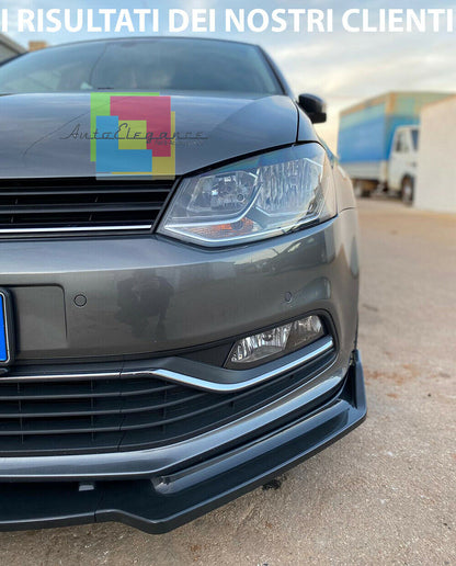 0213 VW POLO 6R 6C SPLITTER PARAURTI ANTERIORE NERO LUCIDO LOOK RS AUTOELEGANCERICAMBI