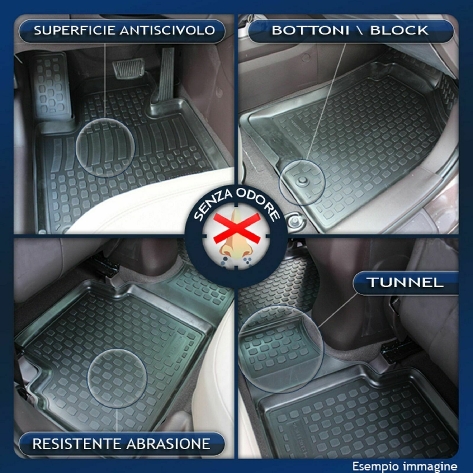 Set: tappetini in TPE + tappetino per bagagliaio per Renault Clio IV  Hatchback (10.2012-08.2019) - Aristar - Guardliner