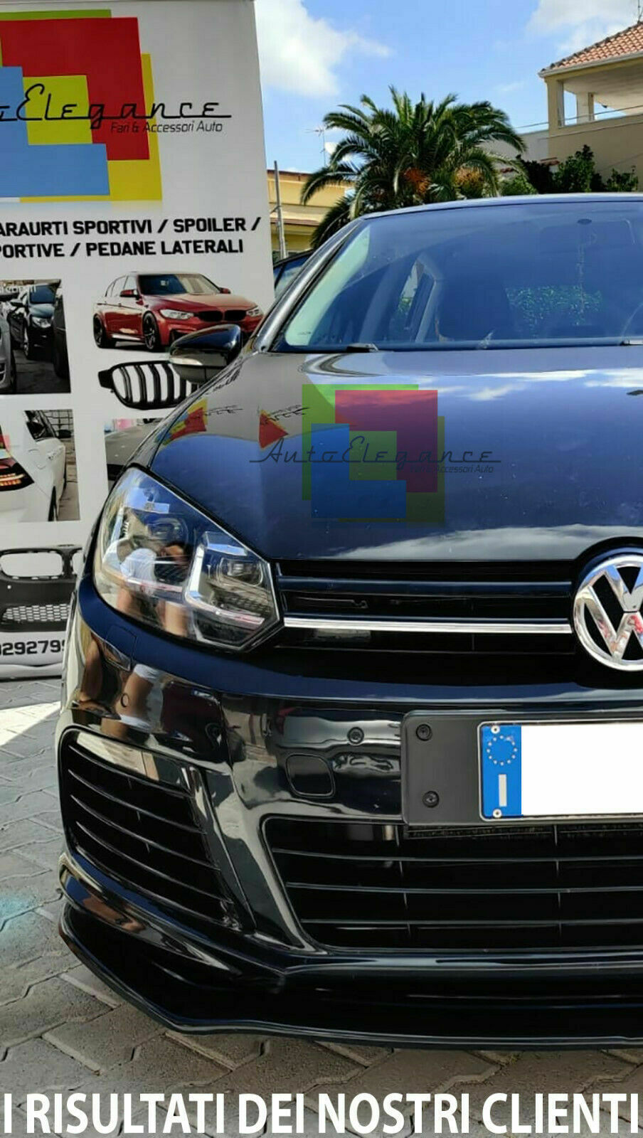 VW GOLF 6 RLINE R20 2008-2012 FRONT BUMPER UNDER ABS BLACK SPLITTER 0032 