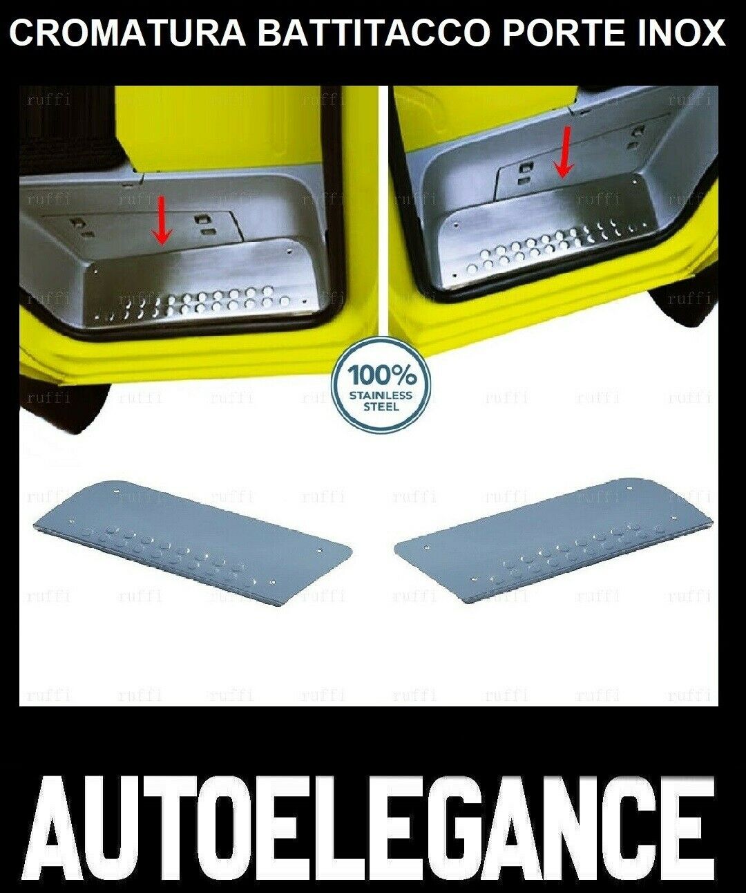 CROMATURA BATTITACCO 2 PORTE MERCEDES SPRINTER W906 2006-2018 INOX ADESIVO 0032 AUTOELEGANCERICAMBI