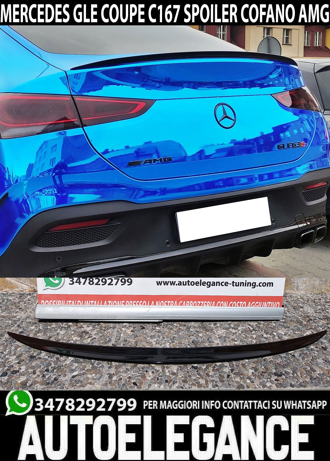 REAR HOOD SPOILER MERCEDES GLE C167 2019+ COUPE LOOK AMG