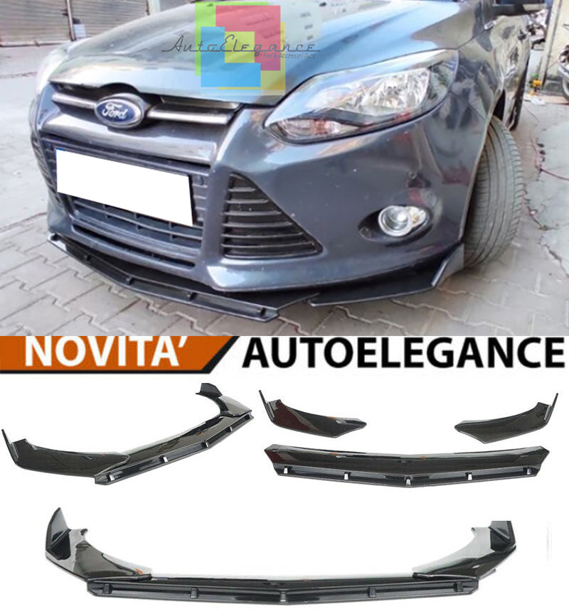 SPLITTER FORD FOCUS III MK3 LIP GLOSS BLACK UNDER BUMPER ABS