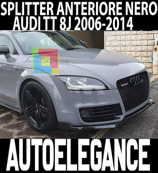 AUDI TT 8J 2006-2014 SPLITTER SOTTO PARAURTI ANTERIORE IN ABS NERO LUCIDO AUTOELEGANCERICAMBI