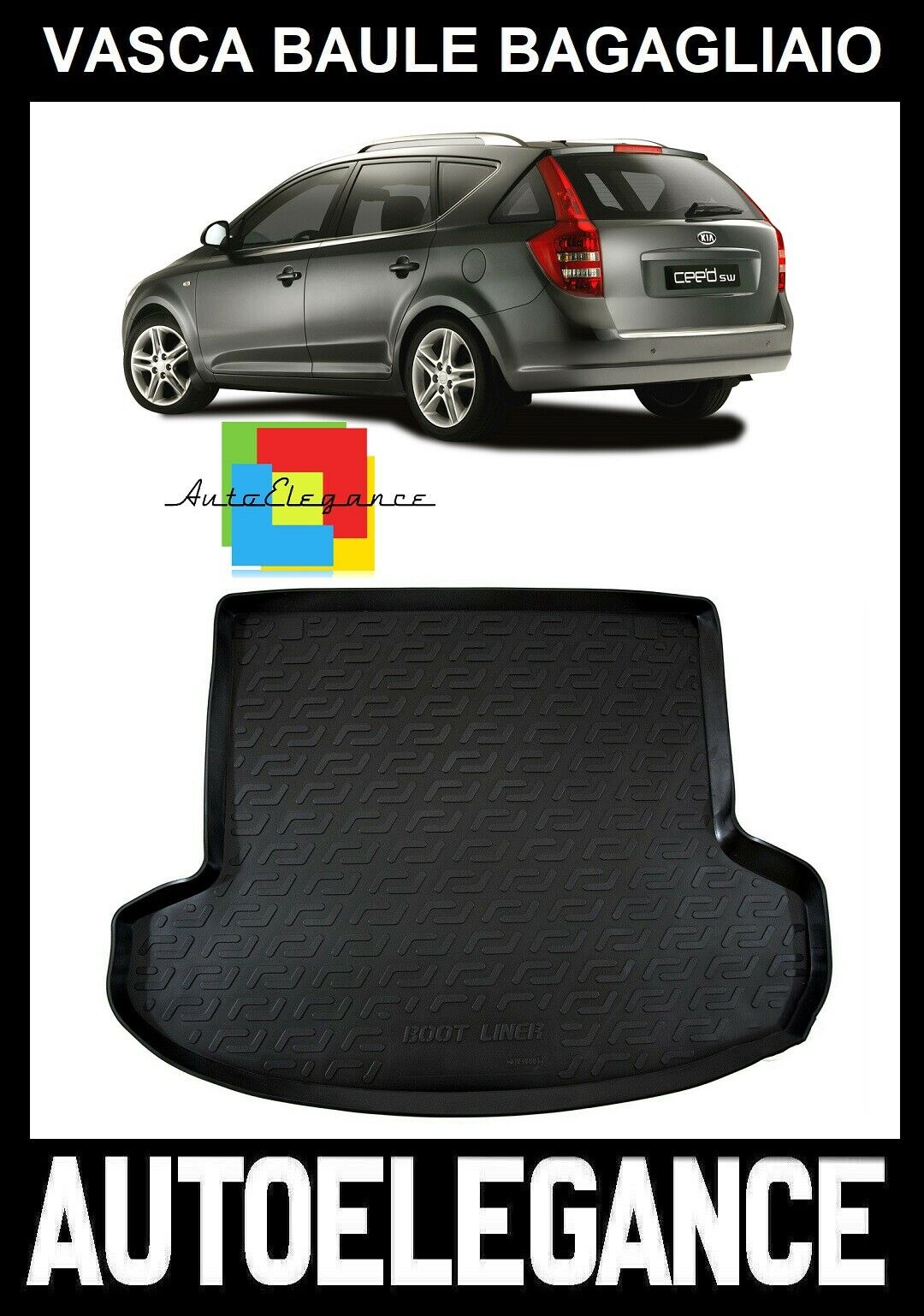 TRUNK MAT RUBBER CARPET SUPERGRIP KIA CEE'D SW 2007-2012 -AT-