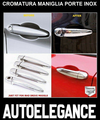 CROMATURA MANIGLIE PORTE BMW SERIE 3 F34 2012+ ACCIAIO INOX ADESIVO 0032 AUTOELEGANCERICAMBI